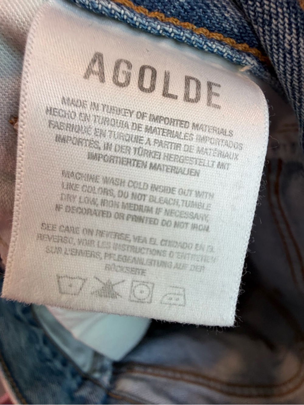 Agolde Jeans 90s Mid Rise Loose Fit in Snapshot Straight Blue Denim Casual 24 - Picture 5 of 8